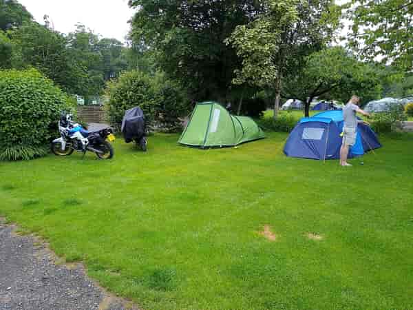 Unpowered grass tent site