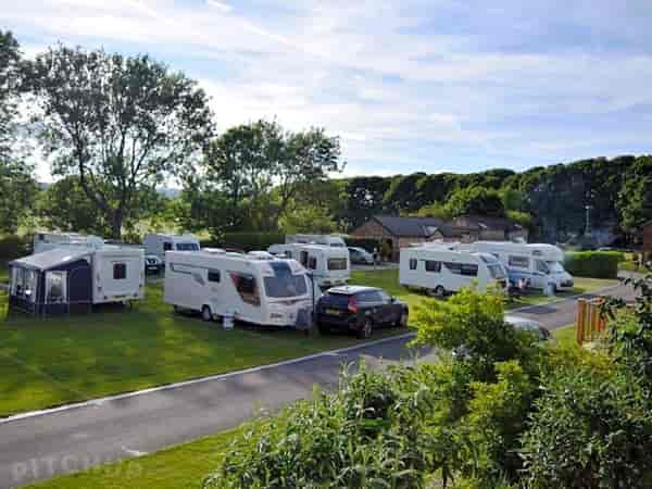 Electric grass touring caravan pitch