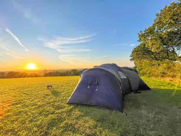 Non-electric grass tent pitch