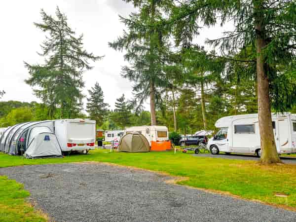 Powered grass and gravel caravan site