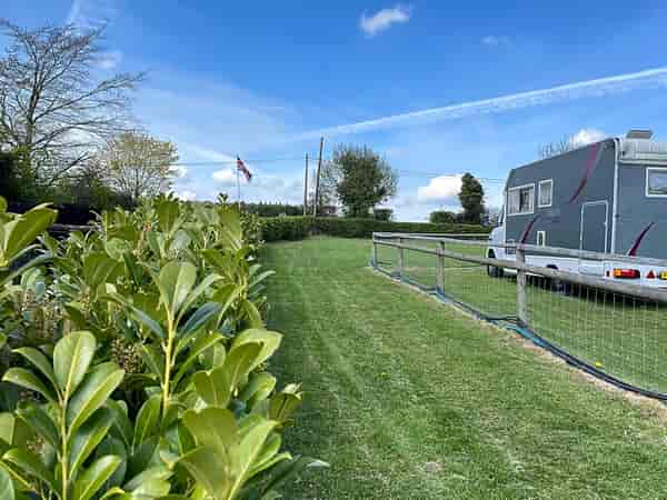 Powered grass caravan site