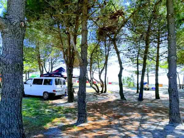 Electric grass and gravel tent pitch (two person)
