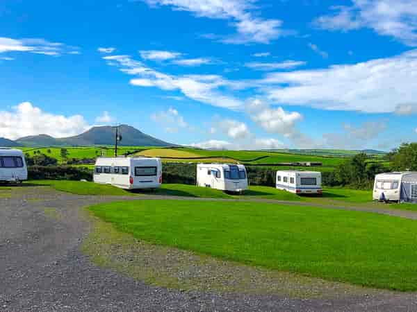 Electric optional grass tent or motorhome pitch