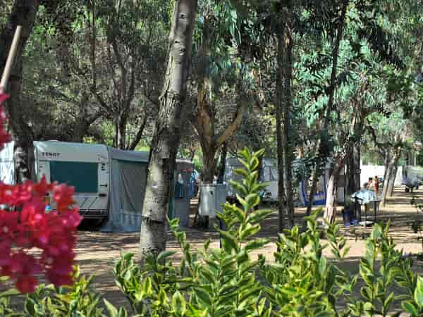 Electric hardstanding and grass motorhome pitch