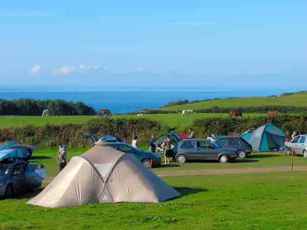 Non-electric grass tent or trailer tent pitch