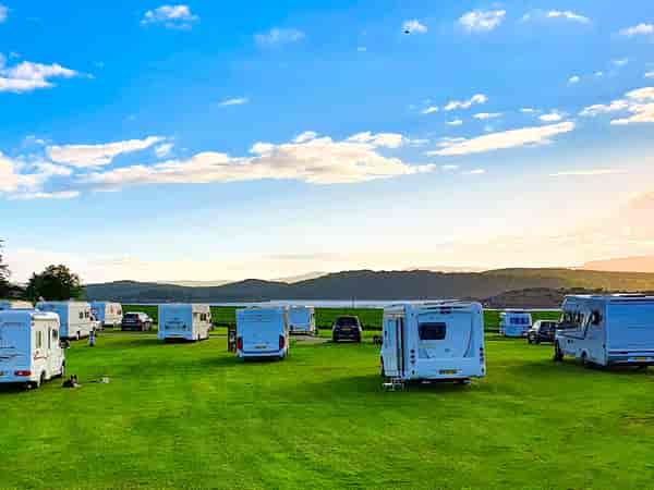 Powered grass motorhome site