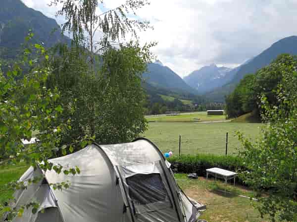 Electric optional grass tent or trailer tent pitch