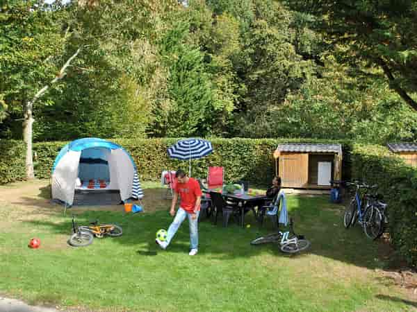 Electric grass tent, trailer tent or campervan pitch (premium)
