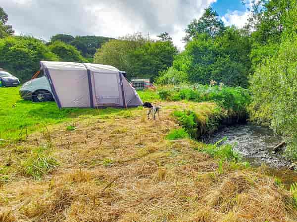 Non-electric grass tent pitch