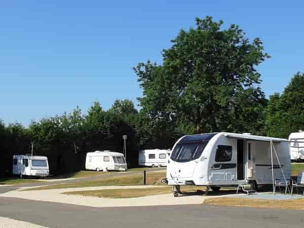 FHU cement/asphalt and grass travel trailer site