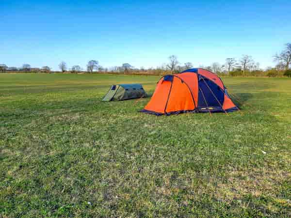 Non-electric grass tent pitch