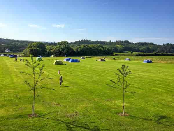 Non-electric grass tent pitch