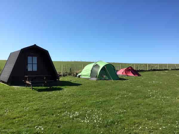 Non-electric grass tent pitch (five person, sea view)