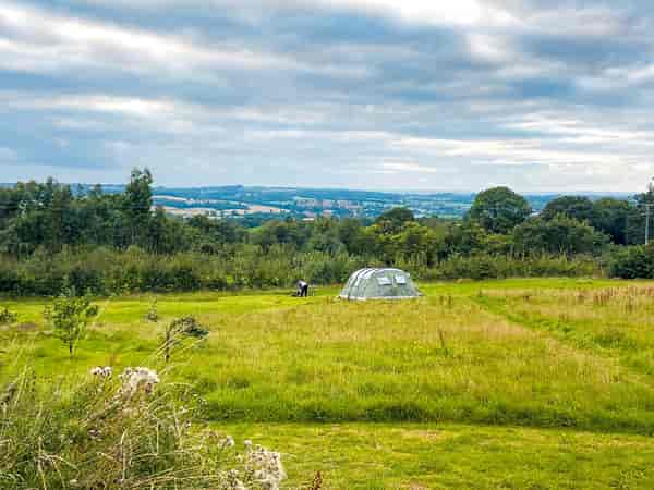 Non-electric grass tent pitch