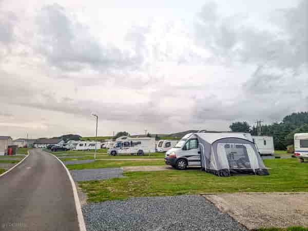 Powered grass and gravel caravan site