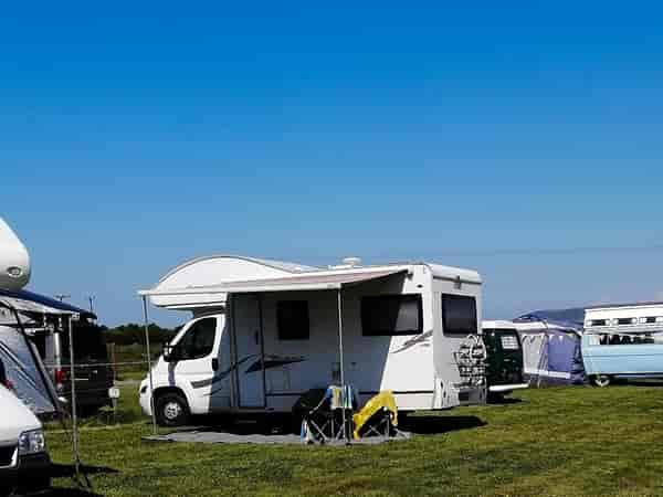 Electric grass motorhome pitch