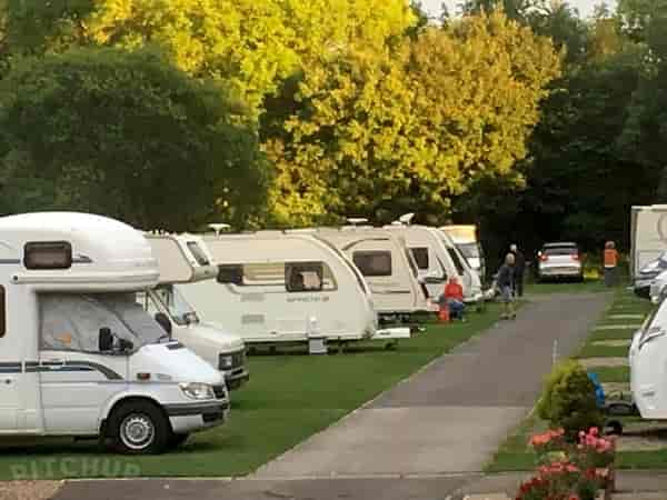 Electric hardstanding and grass motorhome pitch