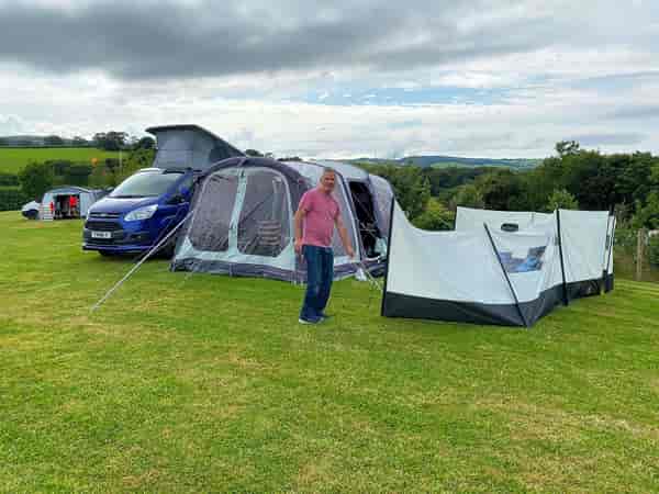 Powered grass campervan site