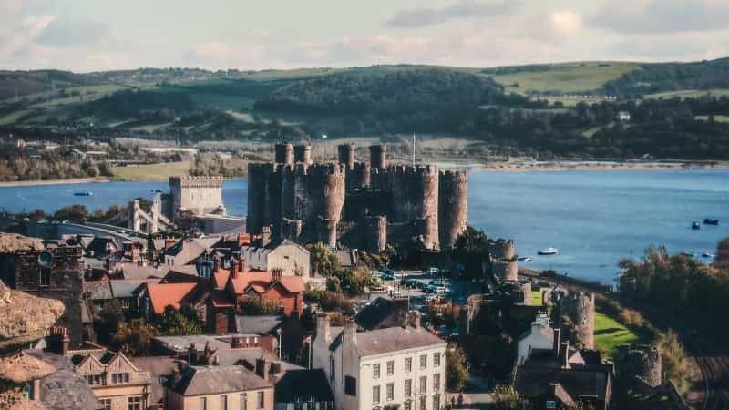 An aerial view of Conwy Castle (K Mitch Hodge / Unsplash)