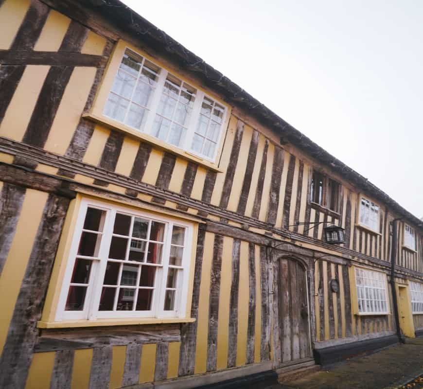 Tilting timbers in Lavenham (Phil Hearing on Unsplash)