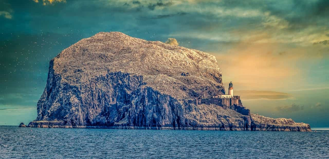 Bass Rock – a small but distinctive island that can be seen from the top of North Berwick Law (Abhishek Banik / Unsplash)