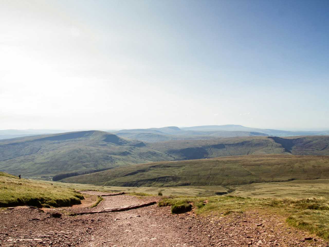 View over Brecon Beacons in the sunshine