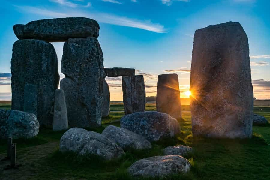 The impressive sarsen stones at Stonehenge