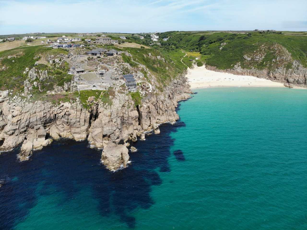 Porthcurno Beach and the Minack Theatre