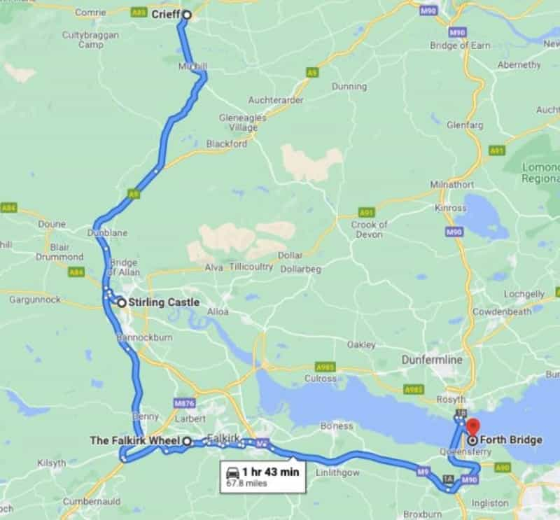 Alternative route for travellers returning to Edinburgh