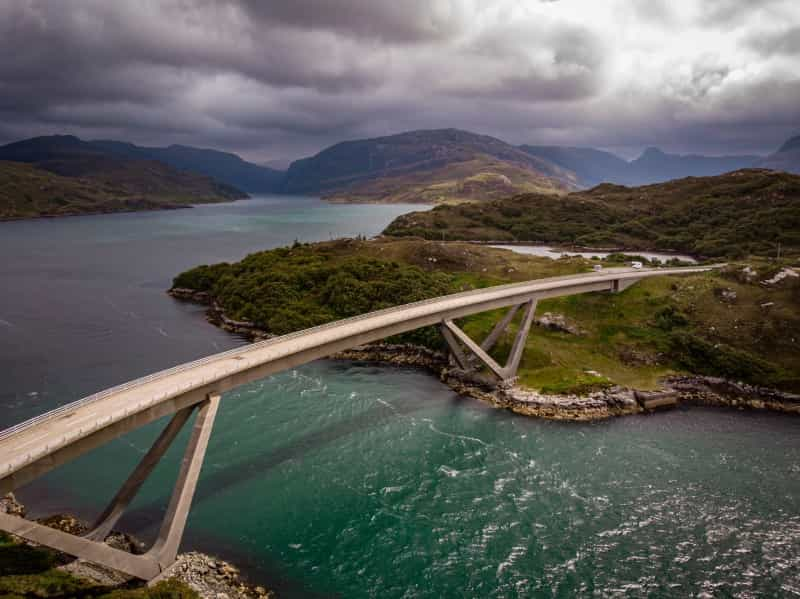 The views from Kylesku Bridge are one of the NC500’s highlights (Colin Horn / Unsplash)