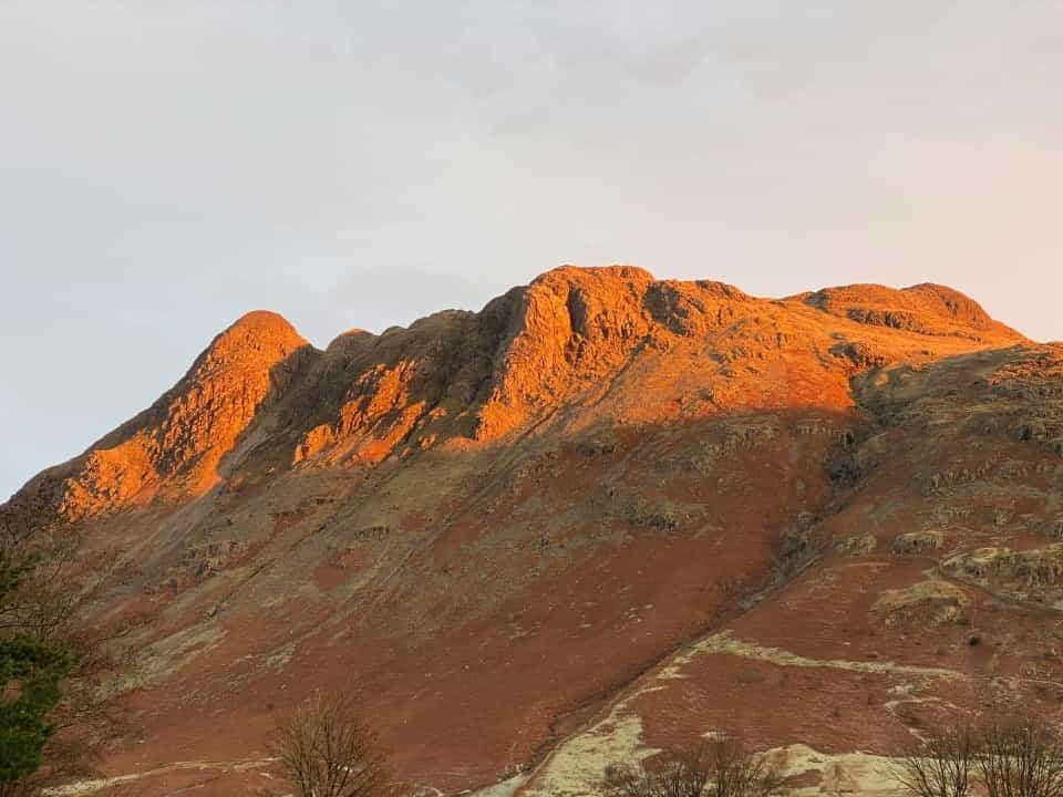 Langdale Pikes in the golden hour