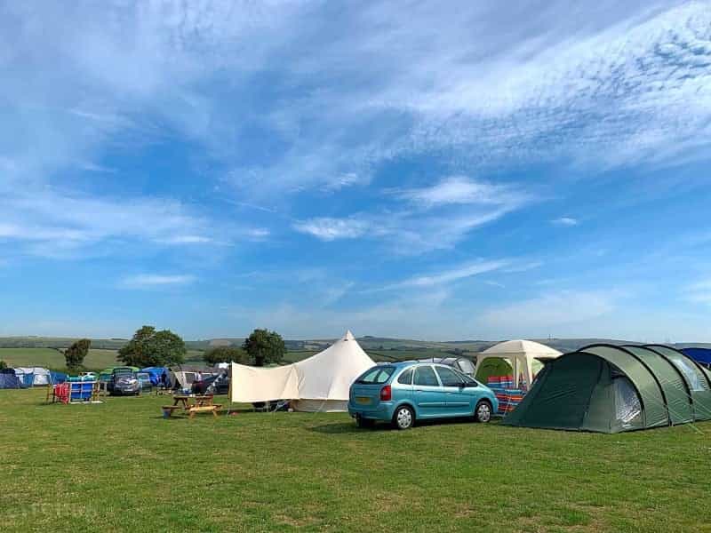 Buckland Campsites is surrounded by gorgeous green views