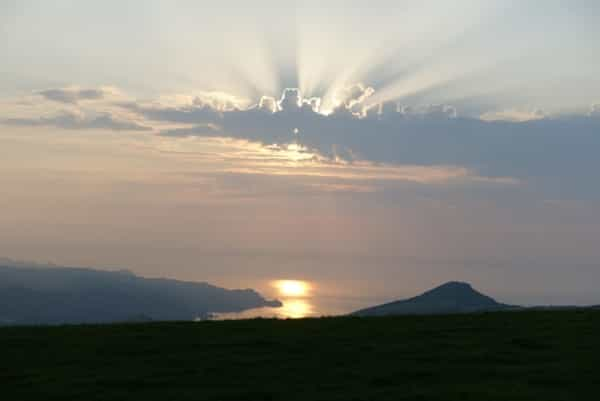 Sundown over the Devon coast