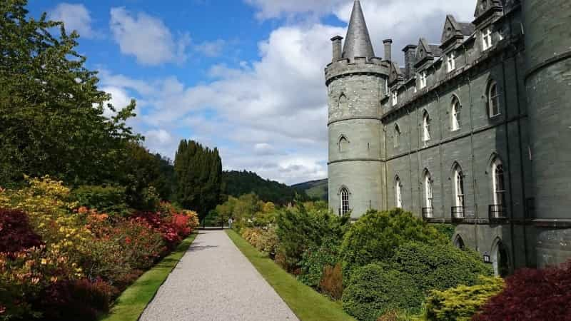 Exploring the gardens at Inveraray Castle