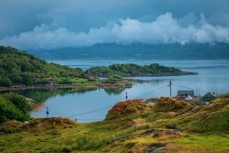 Time for dinner as the clouds roll in above Tarbert