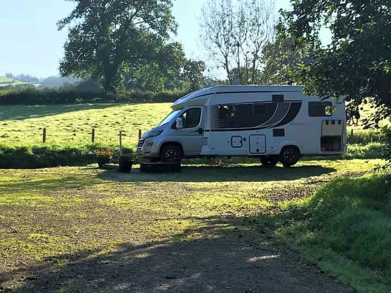 Motorhome on a grass pitch