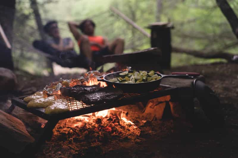 A folding grill is a useful piece of kit for campfire cooking (Myles Tan / Unsplash)