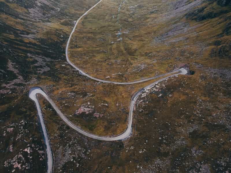 Bealach na Bà, the third-highest road in Scotland, has some of the best views you’ll see on your NC500 road trip (Michael Scott / Unsplash)