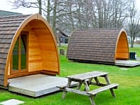 Outside the camping pod Outside the camping pod