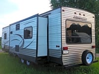 Back end of the caravan Back end of the caravan