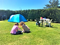 Sheltered, well drained and level tent pitches. Sheltered, well drained and level tent pitches.