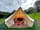 Strawhill Campsite: Bell tent from outside showing interior