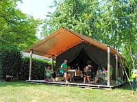 Safari tent outside view Safari tent outside view
