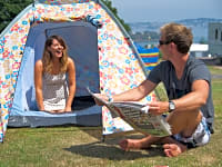 Non-electric grass tent pitch Non-electric grass tent pitch