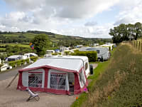 Terraced touring pitches Terraced touring pitches