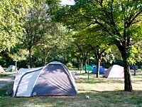 Emplacement pour tente ou pour caravane pliante sur herbe avec électricité optionnelle (2 personnes)