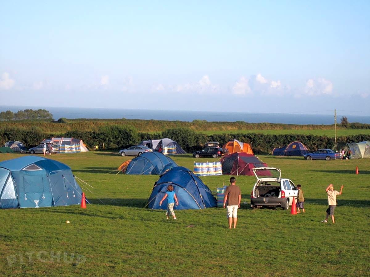 Campsite by the online sea