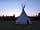Oxford Oak Camping: Loved this! Sunset behind the tee-pee. Focal point for the site.