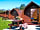 Humble Bee Farm: Outside a big chief wigwam (some items used as props for image only)