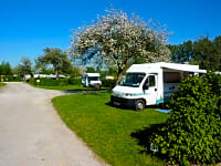 Campervan on the pitch Campervan on the pitch